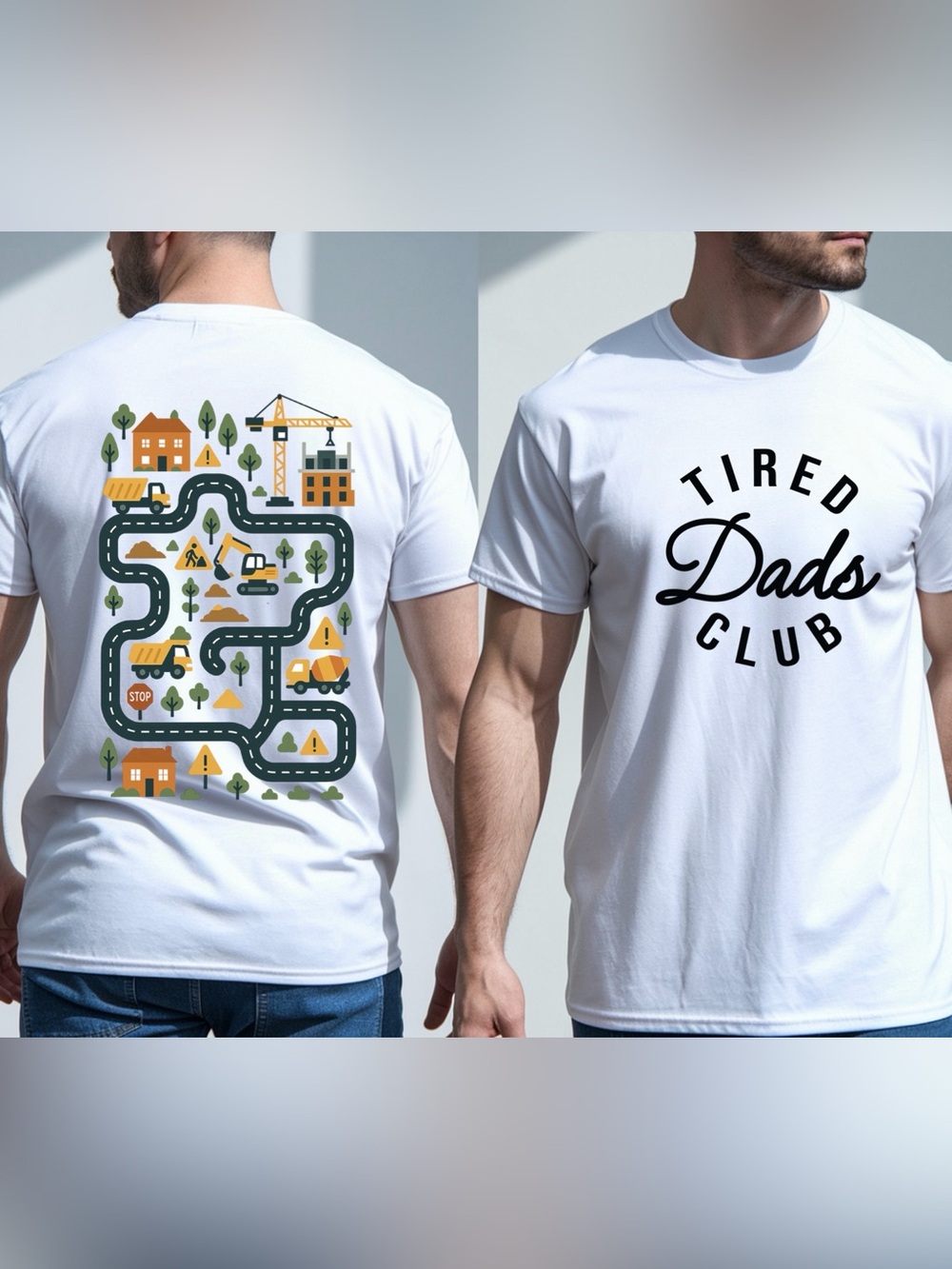 Tired Dads Club White Graphic Tee